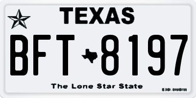 TX license plate BFT8197
