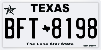 TX license plate BFT8198