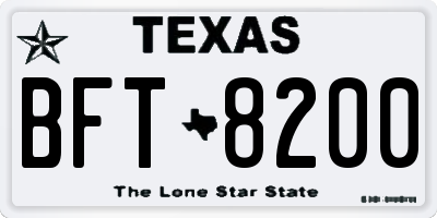 TX license plate BFT8200