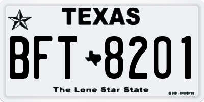 TX license plate BFT8201