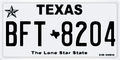 TX license plate BFT8204