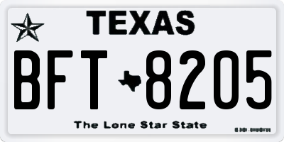 TX license plate BFT8205