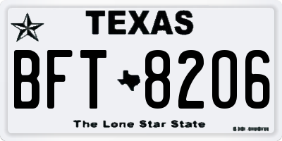 TX license plate BFT8206