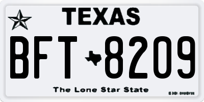 TX license plate BFT8209