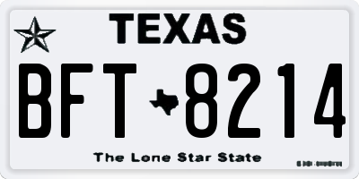 TX license plate BFT8214