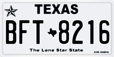 TX license plate BFT8216