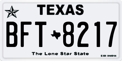 TX license plate BFT8217