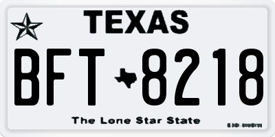TX license plate BFT8218