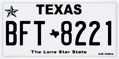 TX license plate BFT8221