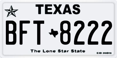 TX license plate BFT8222