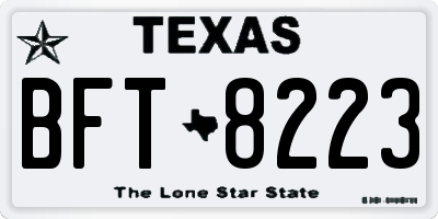 TX license plate BFT8223