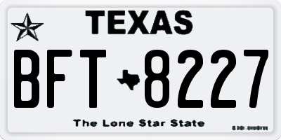 TX license plate BFT8227