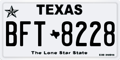 TX license plate BFT8228