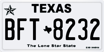 TX license plate BFT8232