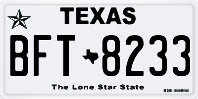 TX license plate BFT8233