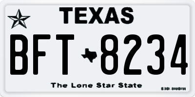 TX license plate BFT8234