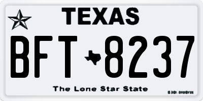 TX license plate BFT8237