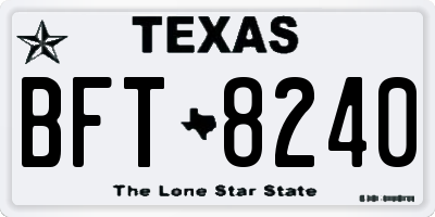 TX license plate BFT8240