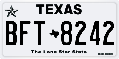 TX license plate BFT8242