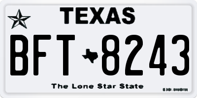 TX license plate BFT8243