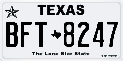TX license plate BFT8247