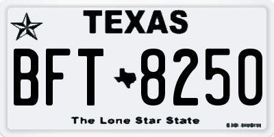 TX license plate BFT8250