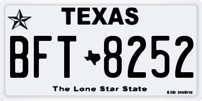 TX license plate BFT8252