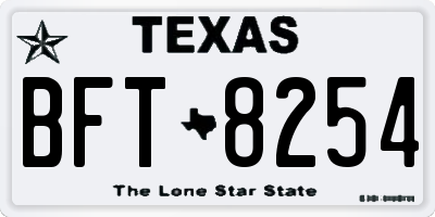 TX license plate BFT8254