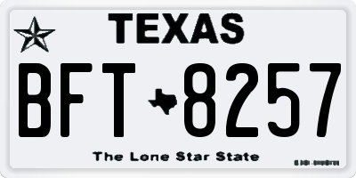 TX license plate BFT8257
