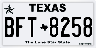 TX license plate BFT8258