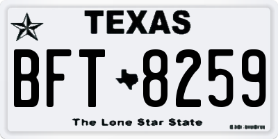 TX license plate BFT8259