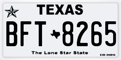 TX license plate BFT8265