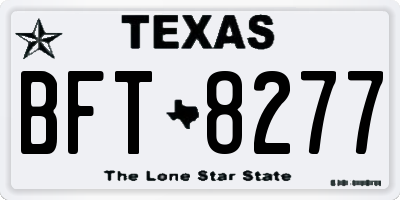 TX license plate BFT8277