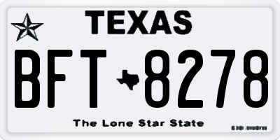 TX license plate BFT8278