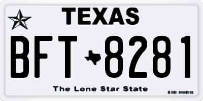 TX license plate BFT8281
