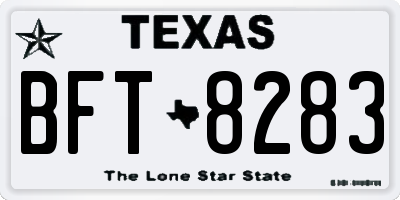 TX license plate BFT8283