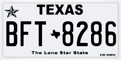 TX license plate BFT8286