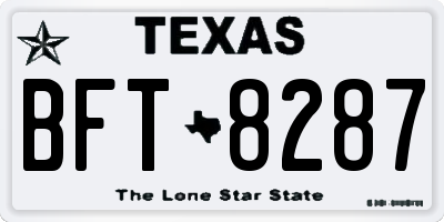 TX license plate BFT8287