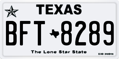 TX license plate BFT8289