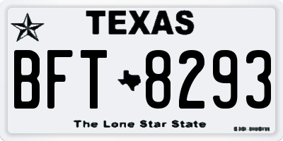 TX license plate BFT8293