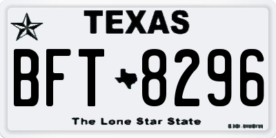 TX license plate BFT8296