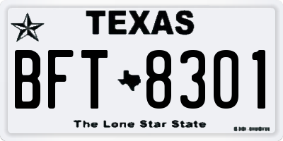 TX license plate BFT8301