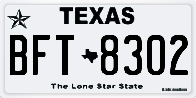 TX license plate BFT8302