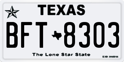 TX license plate BFT8303