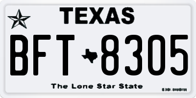 TX license plate BFT8305