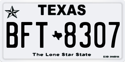 TX license plate BFT8307
