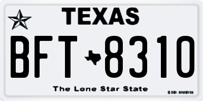 TX license plate BFT8310