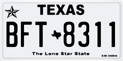 TX license plate BFT8311
