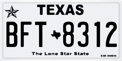 TX license plate BFT8312