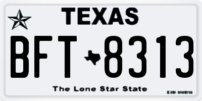 TX license plate BFT8313